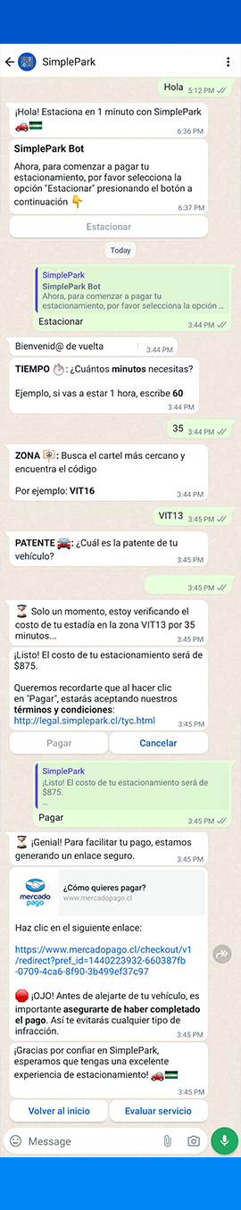 WhatsApp - SimplePark